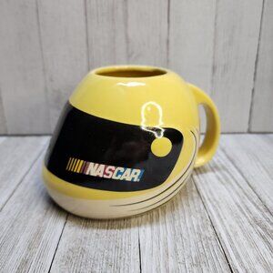 NASCAR Racing Helmet Coffee Mug Cup Yellow Ceramic 2004